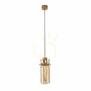LED-pendellampa Max Light Signature B P0602, mässingsfinish och bärnstensfärgat glas, 3000 K small 2