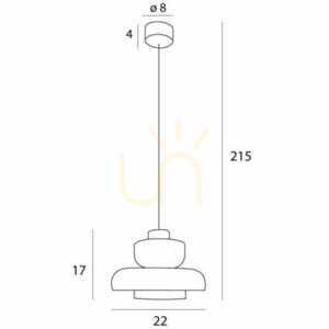Pendant Light Max Light Signature P0603 Brass Amber Glass LED 3000K small 3
