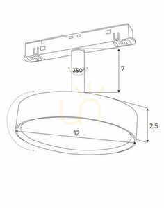 Spårljus Max Light MAX M0042N magnetisk spotlight vit LED 12W 3000K small 3