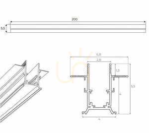 Infälld magnetskena Max Light MAX MT0024 vit aluminium 2 m small 2