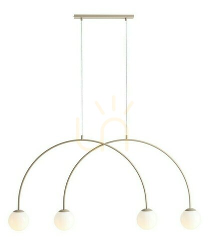 Kontrollera Pendellampa Aldex Una 4 Beige metall glas 1116L17_S