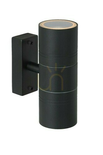 Kontrollera Lucide ARNE-LED utomhus vägglampa svart rostfritt stål IP44 14867/11/30