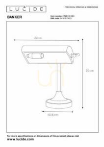 Banker bordslampa Lucide brun retro metall glas E14 17504/01/03 small 4