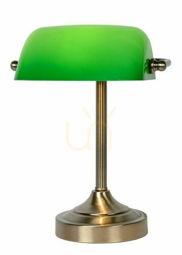 Kontrollera Banker bordslampa Lucide brun retro metall glas E14 17504/01/03