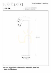 Lucide LESLEY golvlampa svart metall 130 cm 03725/01/30 small 7