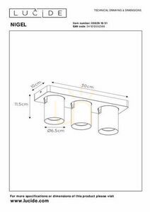 Downlight Lucide NIGEL vit 3-ljus LED CCT GU10 09929/15/31 small 8