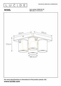 Downlight Lucide Nigel svart 4xGU10 LED dimbar 20 cm 09929/20/30 small 6