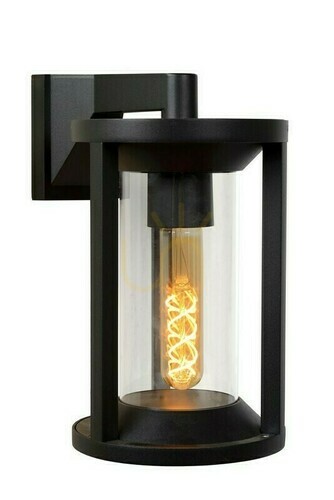Kontrollera Utomhusvägglampa Lucide Cadix svart IP65 E27 15803/01/30