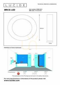 Plafond Lucide BRICE-LED vit IP44 18 cm LED 11W 28116/18/31 small 2