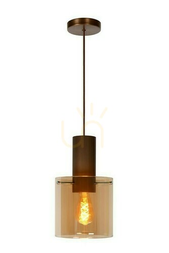 Kontrollera Taklampa Lucide Toledo koppar glas aluminium E27 20 cm 74405/01/62