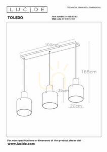 Lucide TOLEDO pendellampa koppar 3-ljus E27 100 cm 74405/03/62 small 10