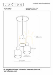 Lucide TOLEDO pendellampa koppar 3-ljus E27 50 cm 74405/13/62 small 7