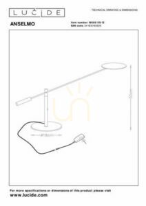 Lucide Anselmo skrivbordslampa LED dimbar silver 25 cm small 8