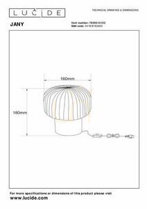 Bordslampa Lucide JANY guld glas 16 cm E14 78595/01/02 small 5