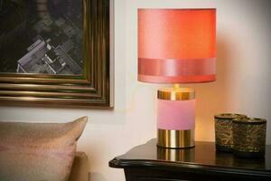 Bordslampa Lucide Extravaganza Frizzle rosa guld E14 32 cm 10500/81/66 small 2