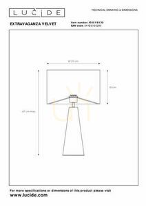Bordslampa Lucide Extravaganza Velvet svart metall bomull E27 47 cm 10501/81/30 small 7