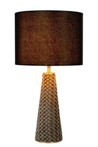 Bordslampa Lucide Extravaganza Velvet svart metall bomull E27 47 cm 10501/81/30 small 0