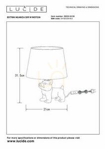 Bordslampa Lucide EXTRAVAGANZA Sir Winston svart porslin linne E14 13533/81/30 small 8