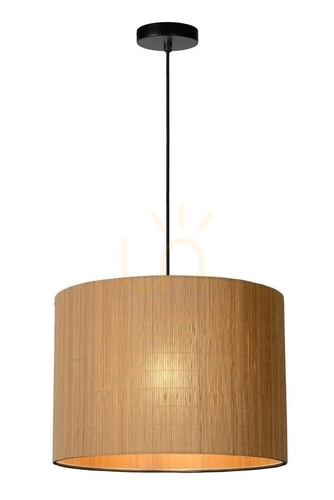 Kontrollera Lucide MAGIUS taklampa i trä och rattan, Japandi, E27, 42 cm, 03429/42/30