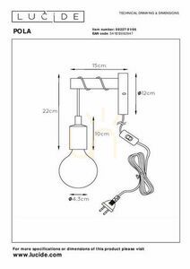 Vägglampa Lucide POLA 08227/01/66 rosa metall E27 för barnrum 22 cm small 5