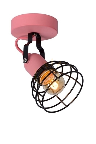 Kontrollera Lucide POLA rosa tak-/väggspot 1xE27 Ø 10,5 cm 08927/01/66