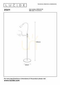 Lucide ZOZY svart LED golvlampa 18756/03/30 small 5