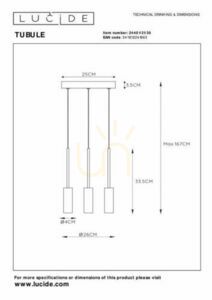 Lucide TUBULE Pendellampa svart aluminium 26 cm 24401/21/30 small 6