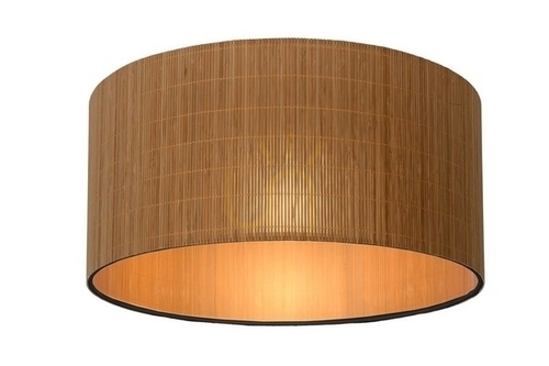 Kontrollera Plafond Lucide MAGIUS i trä och rotting, svart, 42 cm, E27, Japandi 03129/42/30