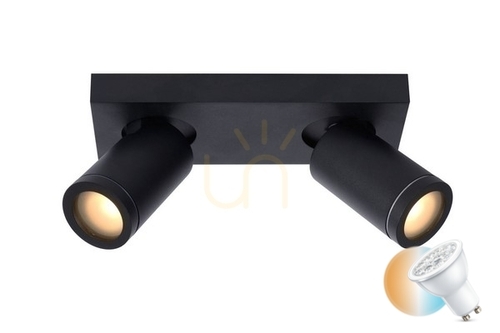 Kontrollera Plafond Lucide TAYLOR svart LED IP44 2 ljuspunkter 09930/10/30