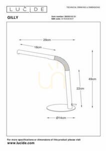 Lucide Gilly skrivbordslampa vit LED metall 36612/03/31 small 1