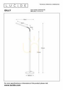 Golvlampa Lucide Gilly svart LED 5W 36712/05/30 small 1