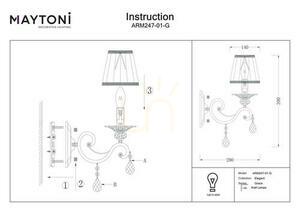 Vägglampa GRACE ARM247-01-G Maytoni small 2