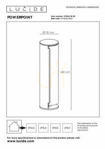 Pollare Lucide POWERPOINT antracit aluminium IP44 40 cm 27849/12/29 small 11