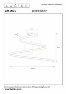 Plafond Lucide MAXENCE svart LED 46 cm 46199/25/30 small 5