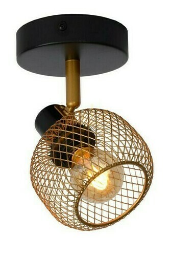 Kontrollera Spotlight Lucide MAREN guld/svart metall vintage E14 77978/01/02