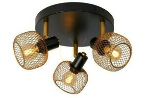 Spotlights Lucide MAREN 3-ljus vintage guld svart metall 77978/13/02 small 0