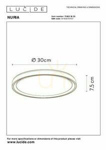 Plafond Lucide NURIA svart 30 cm LED 18W 79182/18/30 small 1