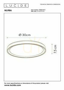 Plafond Lucide NURIA vit 30 cm LED 18W 79182/18/31 small 1