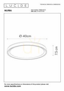 Plafond Lucide NURIA vit LED 40 cm 24W 79182/24/31 small 7