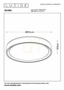 Plafond Lucide NURIA Vit 50 cm LED 36W Dimbar 79182/36/31 small 7