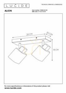 Spotlights Lucide ALION svart metall retro 2-ljus E14 17999/02/30 small 4