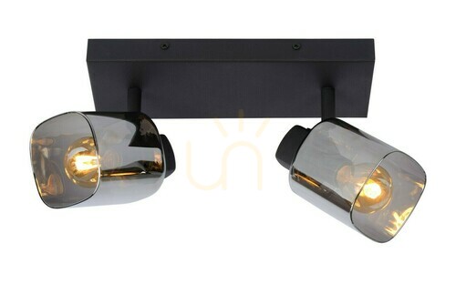 Kontrollera Spotlights Lucide ALION svart metall retro 2-ljus E14 17999/02/30