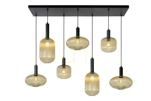 Kontrollera Lucide MALOTO taklampa guld 7-ljus metall glas 45386/07/62