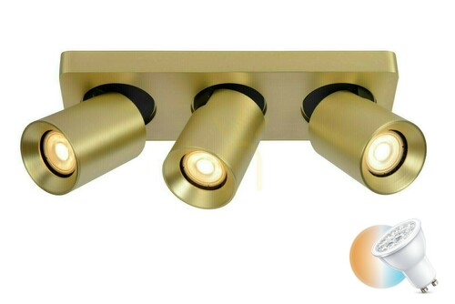 Kontrollera Plafond Lucide NIGEL guld 3-ljus GU10 30 cm 09929/15/02