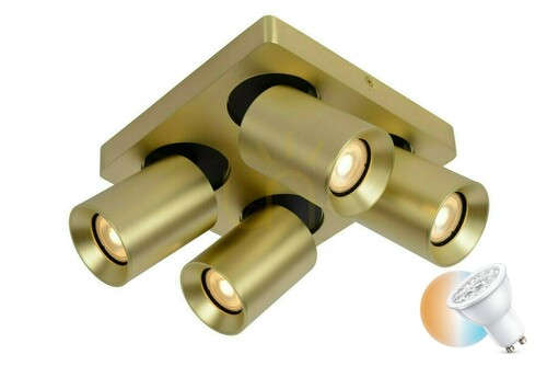Kontrollera Plafond Lucide NIGEL guld 4-ljus GU10 20 cm 09929/20/02