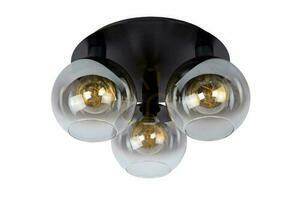 Plafond Lucide Marius svart metall glas 3-ljus 50 cm 74114/03/30 small 1
