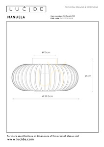 Lucide MANUELA 78174/40/33 grön metallplafond, Ø39,5 cm, 1×E27 small 6