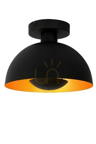 Kontrollera Plafond Lucide SIEMON svart stål 25 cm 45196/01/30