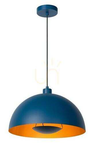Kontrollera Lucide SIEMON blå pendellampa 40 cm stål E27 45496/01/35
