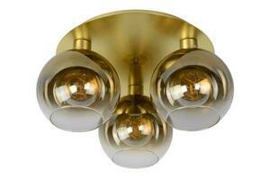 Plafond Lucide Marius 3-ljus guld metall glas 50 cm 74114/03/02 small 1